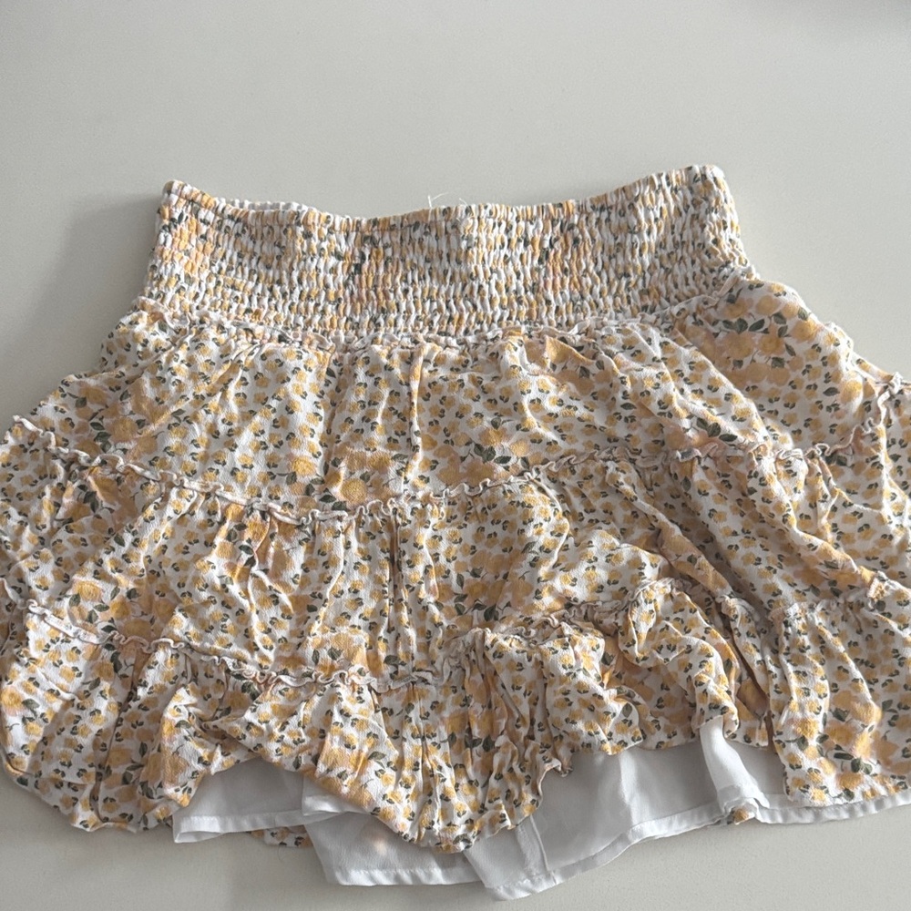 American Eagle Outfitters Yellow Floral Mini Skirt